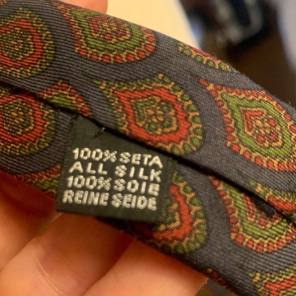 MARIANO RUBINACCI FOR LOUIS,BOSTON LUXURY DESIGNER CHOCOLATE BROWN SILK NECKTIE - Picture 10 of 15
